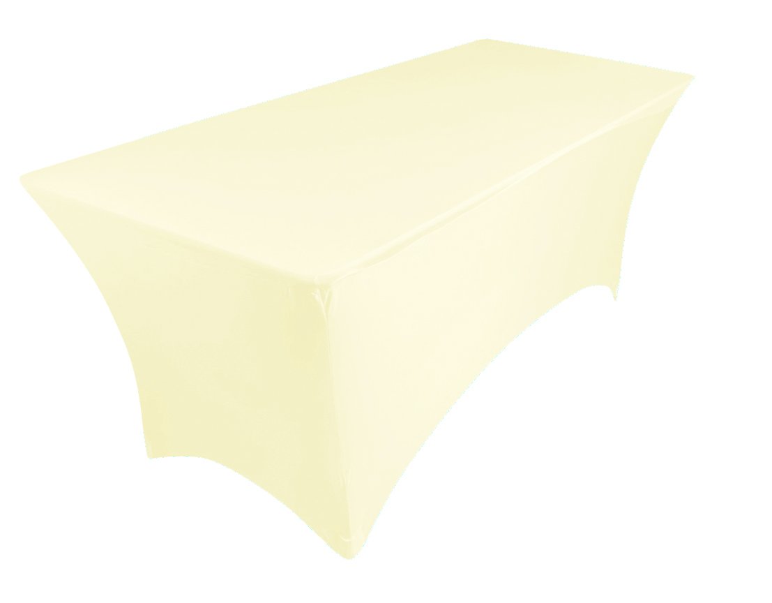 Pod Linen Cream Spandex Stretch Cover Tablecloth For 6Ft Foot Table 183X75x75cm (Cream)