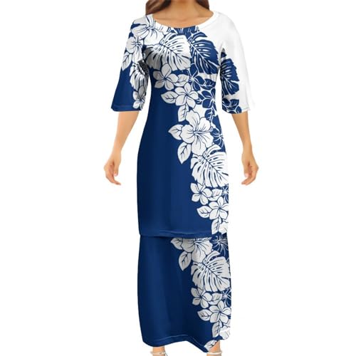 Mother Daughter Puletasi Casual Loose Dress Custom Polynesian Tribal Ethnic Summer Short-Sleeved Double Suit Dress2