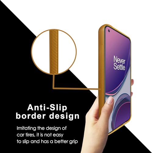 Image of A rtistque Premium Thread Leather Back Cover Case for Oneplus 8T | Drop Protection | Smooth Grip | Raised Camera Edges - Brown