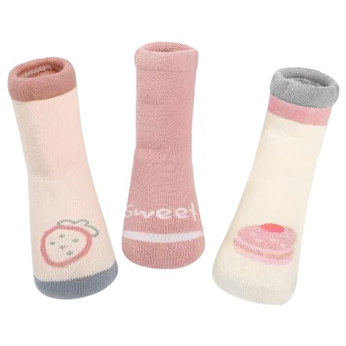 ANIMQUE 3 Paia Bambino Calze Invernali Spesso Caldo Calzini a Metà Polpaccio 0-6 Mesi Neonato Ragazzi Ragazze Cotone...