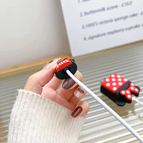 Image of Cartoon 3D Design Protective Case for 18W 20W iPhone 14 13 12 11 Pro Max Fast Charging Cable Adapter Charger, Cute Cartoon Lightning Data Cable Case for iPhone Charger Micky Mouse