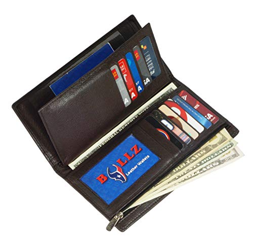 Genuine Leather Checkbook Cover Wallet Organizer With Credit Card Holder #TOP3