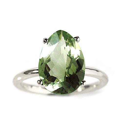 Bague en argent 925 poire et pierre naturelle fait main