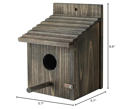 Bird House for Outside with Predator Guard, Nesting Box Birdhouse for Outdoor Wild Bird Watching, Royal Blue