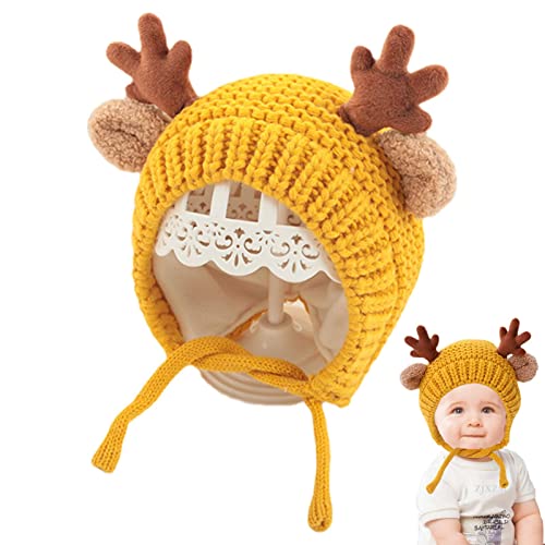 Firulab Hirsch-Säuglings-Wintermütze,Niedliche Neugeborene Babymützen | Unisex Bequeme Baumwollwolle Mütze Winter Baby Junge Mädchen Kleinkind Fleece Hüte Säuglingsmütze Mützen Cover