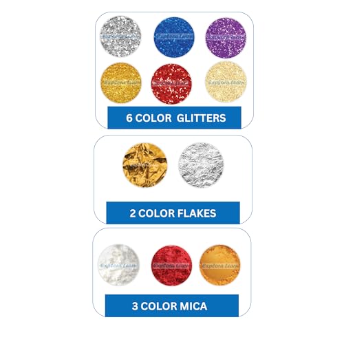Image of Exploralearn Ultimate Max Resin Art Kit - Mandala, Flower, Agate 3 Coasters with 200 gm Epoxy Resin and Silicone Moulds - Comprehensive Resin Art Materials - Mica, Glitters, and Flakes