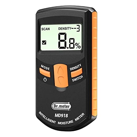 [Pinless Wood Moisture Meter] Dr.meter Upgraded Version Inductive Pinless Tools Intelligent Moisture Meter Digital Moisture Meter for Wood (Range 4% - 80% RH; Accuracy: 0.5%), MD918