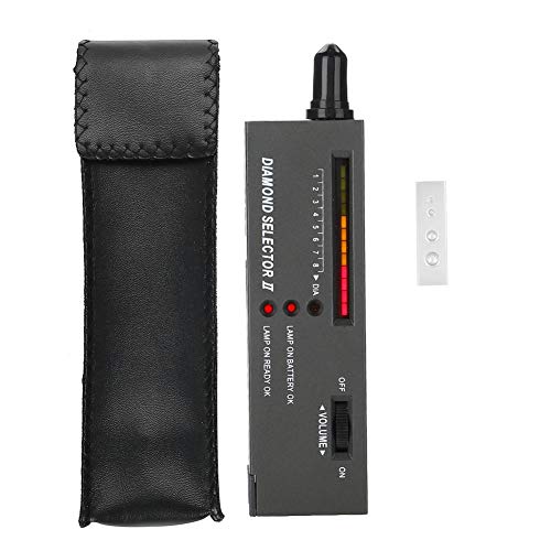 Diamanttestare, LED-ljus och ljudresultat indikering diamanttestare med PU-fodral och liten testplattform för att hålla lösa ädelstenar, 16,0 x 4,0 x 2,1 cm