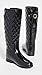Hunter Women's Refined Tall Quilted Gloss Rain Boot, Black, 6