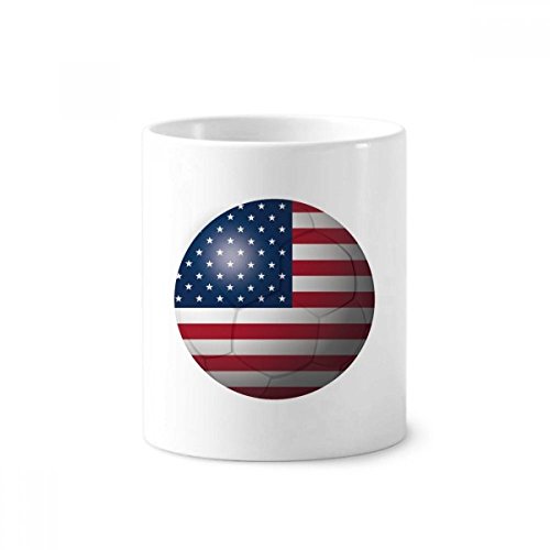Brosse à dents pen holder mug USA soccer en céramique blanche tasse de foot