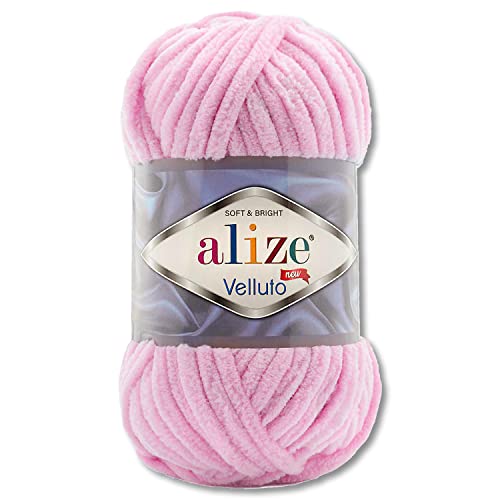 Wohnkult 100 g Alize Velluto Wool in 30 Selections (31 | Baby Pink)