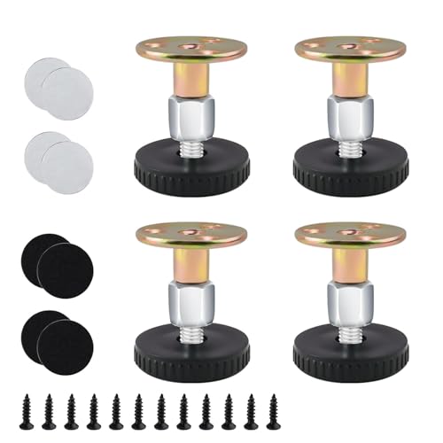 txuzong Lot de 4 Pieds de Meubles réglables, Hauteur réglable de 27 à 64 mm, Robustes et Montage sans perçage, avec Patins antidérapants pour Banc, Armoire, Table et appareils ménagers