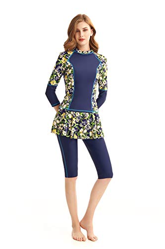 Burkini manches longues femme maillot de bain couvrant et fluide