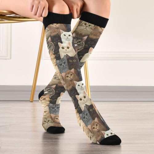 Image of Fisyme Socks for Women Men Warm Comfort Athletic Crew Running Hiking Cycling Compression Socks