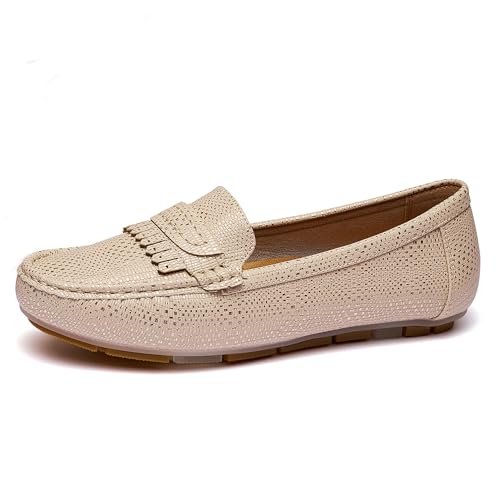 Image of Women's Business Loafers Work Casual Flats Shoes Lightweight Penny PU Leather Slip On Walking Shoes