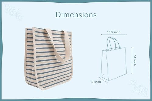 Image of Best Canvas Grocery Shopping Bags - Cloth Grocery Tote Bags - Reusable Cotton Grocery Tote Bags with Bottle Sleeves