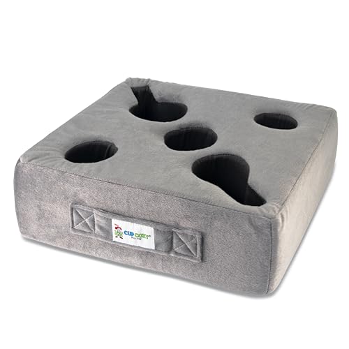 Cup Cozy Deluxe Pillow (Gray) *As Seen on TV* -The World's Best Cup Holder! Keep Your Drinks Close and Prevent Spills. Use it Anywhere-Couch, Floor, Bed, Man cave, car, RV, Park, Beach and More!