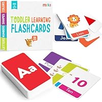 merka Toddler Flash Cards Alphabet Flash Cards for Toddlers, Set of 58 Letters, Colors, Shapes and Numbers, Learning Toy Educational Preschool Toddler Flashcards