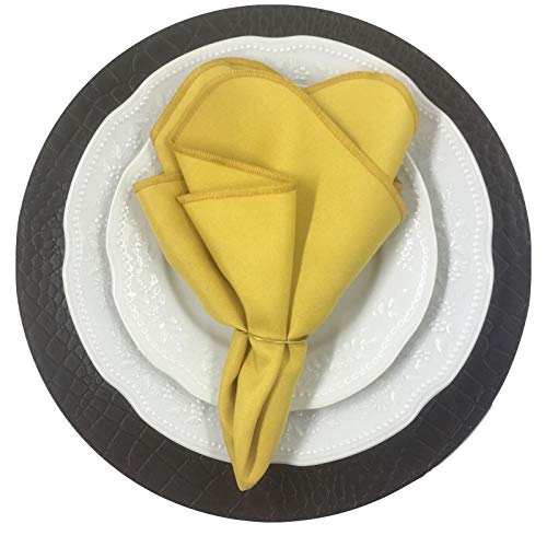 Guardanapo de Tecido Oxford Overloque Dourado 40cmx40cm - 4 unds