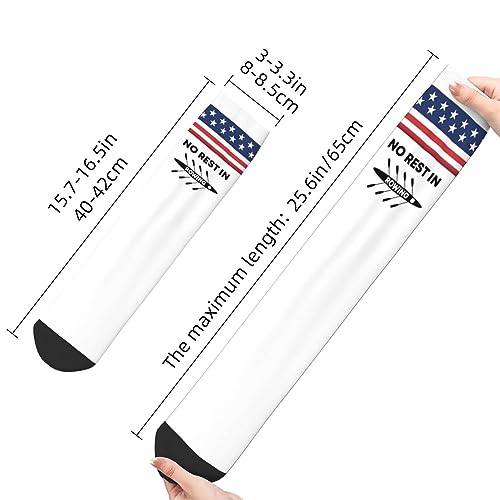 PAUPPY Funny-No-Rest-In-Rowing-Gift For Women Men Knee Socks for Women Long Tube Striped Socks Athletic Socks for Girls Youth3