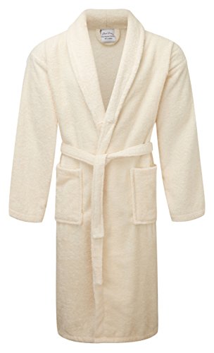 100% ägyptische Baumwolle Bademantel Frottee Bademantel Bademantel Luxuriös und Super Weich Damen Nachtwäsche Herren Haus Gewand cremefarben Cover
