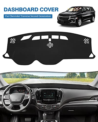 Fiilines Dash Cover Compatible With Chevrolet Traverse 2018–2023 Dashboard Mat Cover Sunshade Nonslip Mesh Protector No Glare #TOP1