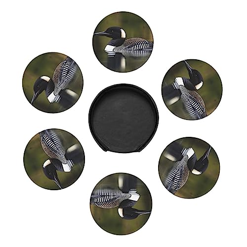 Dessous-de-verre oiseau loon en lot de 6 pour table - 8
