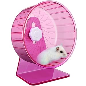 Hamster Wheel,Silent Wheel,Super Silent Hamster Exercise Wheels,Silent Hamster Wheel,Adjustable Stand Hamsters Exercise Wheels,Quiet Rat Wheel (Φ 5.5 inch, Pink)