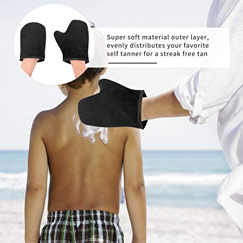 VALICLUD 2Pcs Autobronzeador Mitt Mitten Luva De Bronzeamento Artificial Curtidor Aplicador Com O Po