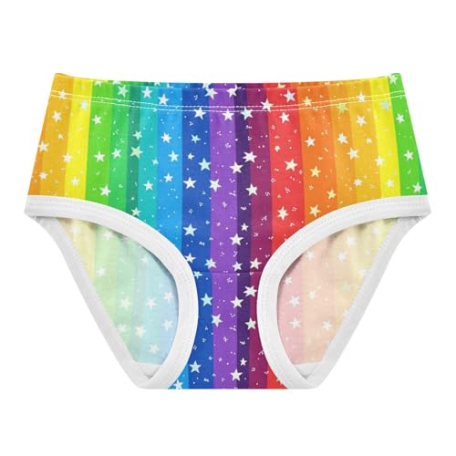 ZZKKO Rainbow Star Girls Underwear Toddler Panties for Girls Comfort Brief Size 2-8T