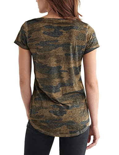 Image of Lucky Brand Women's Camo Burnout Tee Shirt