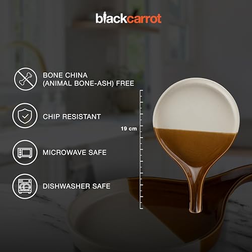 Image of BLACKCARROT Brown & White Handle Serving Platter | Microwave Safe