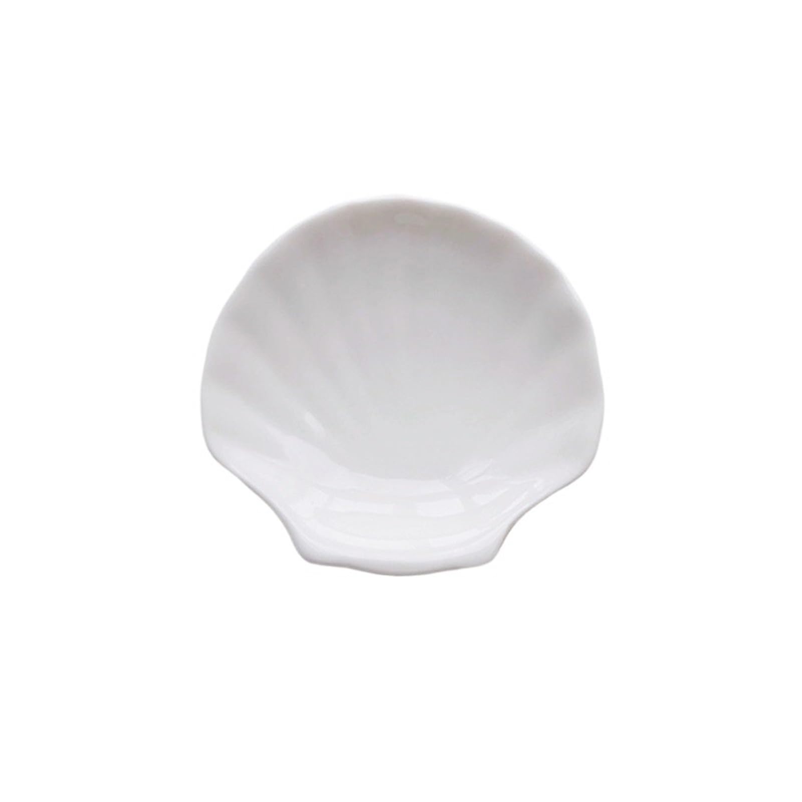 ZHSOAO 2pcs Ceramic Dish Shell Trinket Ring Jewelry Plate For Food Serving Tray Fruit Bowl Breakfast Storage Container Room Decor for Jewelry(S diameter 7.5cm)