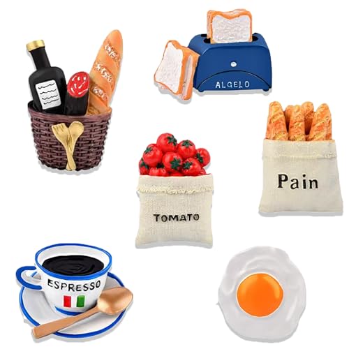 Set de 6 imanes decorativos 3D para refrigerador