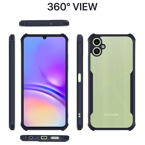 Image of Pikkme Crystal Clear Transparent Back Cover | Ultra Hyrbid | Full Camera Protection | Raised Edge | Bumper Case for Samsung Galaxy A06 (Blue)