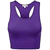 HATOPANTS-Womens-Cotton-Racerback-Basic-Crop-Tank-Tops Women Sleeveless Racerback Camisole Tank Crop Top Premium Cotton Shirts Purple S