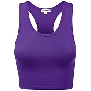 HATOPANTS-Womens-Cotton-Racerback-Basic-Crop-Tank-Tops Women Sleeveless Racerback Camisole Tank Crop Top Premium Cotton Shirts Purple S