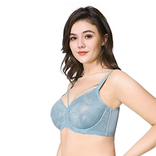 Image of HSIA Minimizer Bras for Women Full Coverage, Unlined Lace Sexy Plus Size Underwire Bra for Large Breasts