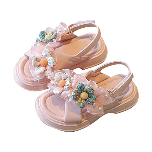 Leather Sandals for Girls Beach Cute Flower Girls Non Slip Beach Shoes Girl Sandals Shoes for Baby Girls
