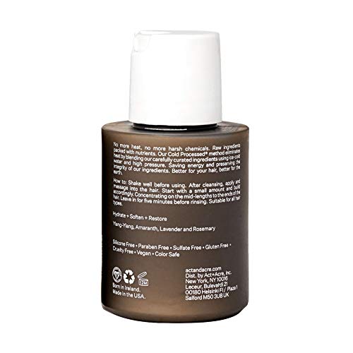 Act+ Acre Cold Processed 1% Vitamin B-5 Fine Hair Conditioner - Sulfate Free Conditioner Hair Treatment With Amaranth And Moringa Oil For Moisture, Elasticity And Shine (3 Fluid Ounces) #TOP1