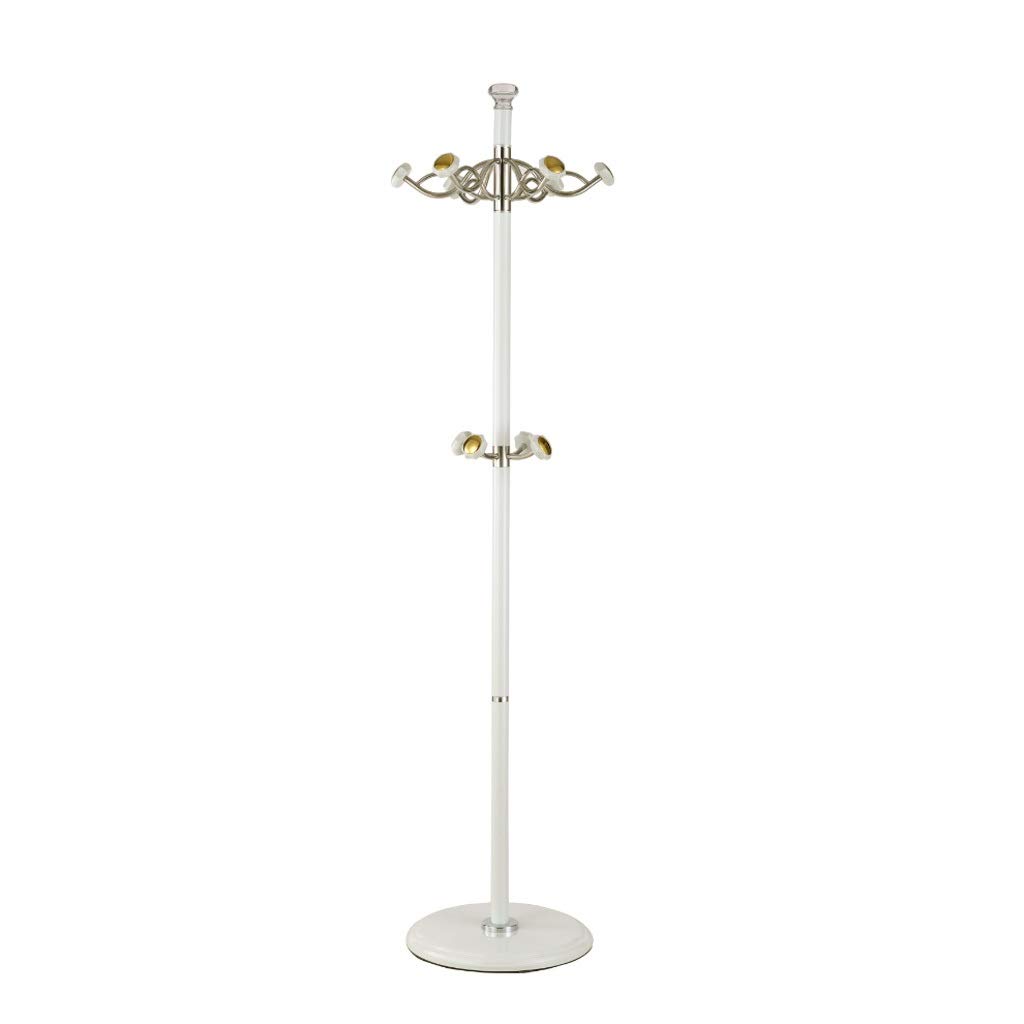 FAXIOAWA Porte-Manteau Stand Multifonction Aluminium Porte-Manteau Sol Debout Organisateur Cintre Crochet Stand pour Manteaux Chapeaux Écharpes Vêtements Sacs À Main (Couleur : Blanc) (Blanc)