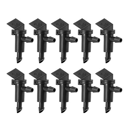 uxcell Flag Dripper 1 GPH 4L/H Emitter Sprinkler for Garden Lawn Drip Irrigation Connect 4/7mm Hose, Plastic 10pcs
