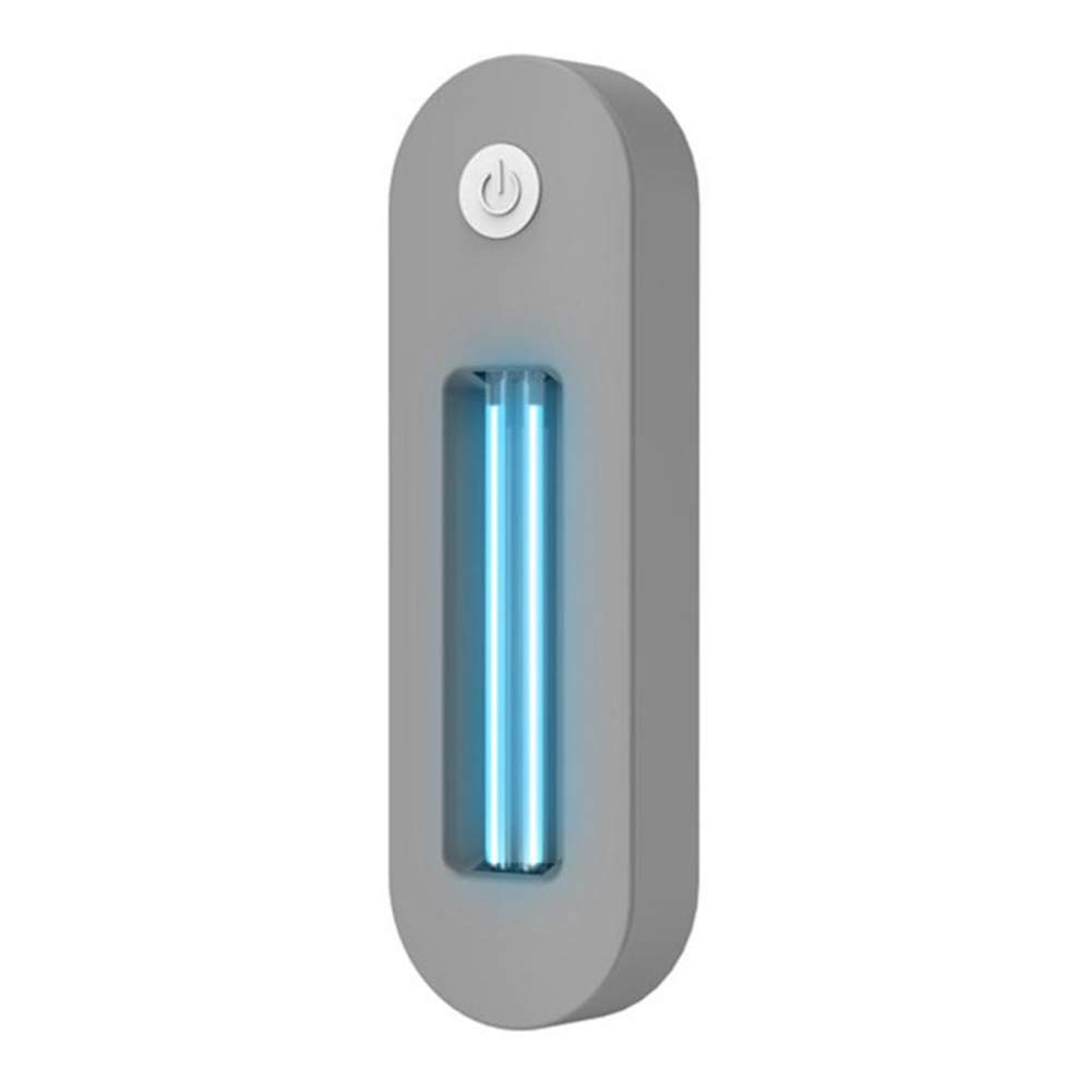 Lámpara UV, USB portátil recargable esterilizador ultravioleta del accesorio ligero, lámpara UVC Para el hogar higiénico,Gris