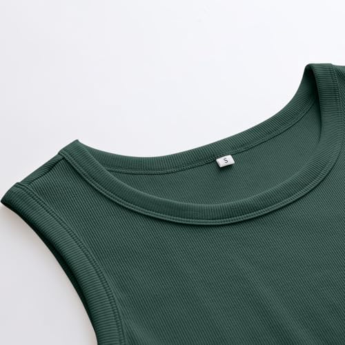 Image of ANRABESS Womens Sleeveless High Neck Tank Tops Fashion Summer Casual Basic Slim Fit Ribbed Racerback Top Shirt Clothes