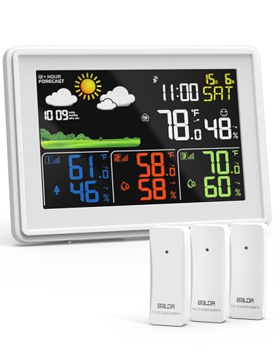 Station Météo BALDR Avec Capteur Extérieur - Thermomètre Hygromètre Radio Piloté DCF