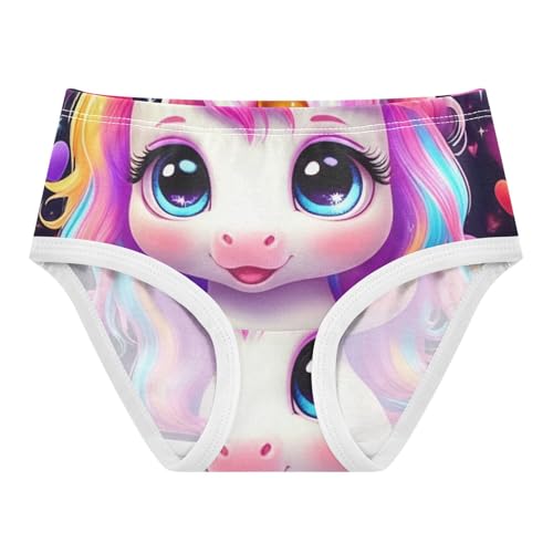 Toddler Girls Underwear 2t Cotton Cute Panties Girl Bright Briefs Underpants Cute Unicorn Horn Rainbow