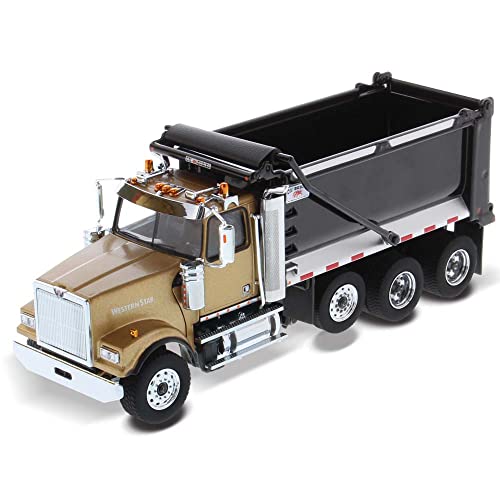 Camion Western Star 4900 SF benne noire pour diorama de chantier