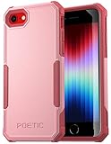 Poetic Neon Series for iPhone SE 2022 Case / SE 2020 / 8/7, Military Grade Drop Tested Dual Layer Heavy Duty Rugged Shockproof Protective Case, Light Pink