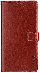 Capa compatível com Motorola Moto One Vision, capa carteira de couro com compartimento para cartão, suporte e fecho magnético, capa para Motorola Moto One Vision