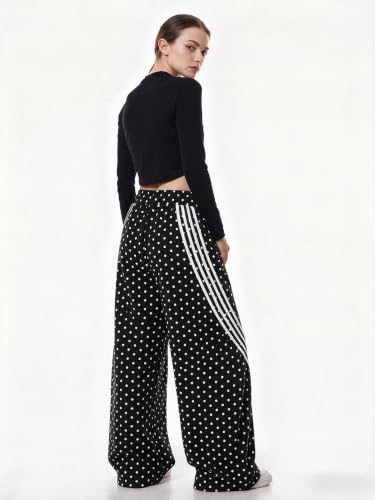 Image of EMMIOL Women's Y2K Baggy Barrel Striped Sweatpants High Waisted Wide Leg